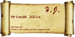 Hrivnák Júlia névjegykártya